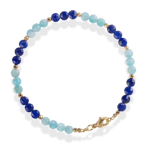 Mikaena bransoletka Crazy lapis lazuli i amazonit monetki