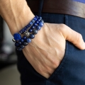 Mikaena Męska bransoleta Sodalit niebieski