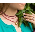 Choker krótki naszyjnik rubiny