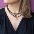 Choker Care turmalin czarny drzewo życia