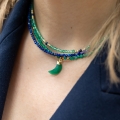 Choker Happy onyks zielony i lapis lazuli