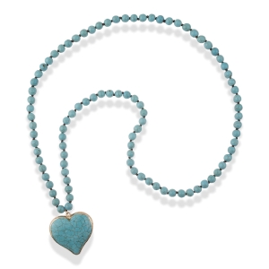 Naszyjnik Crazy niebieski howlit z sercem