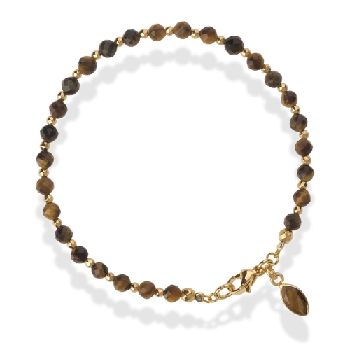 Bransoletka z brązowych kamieni naturalnych tygrysie oko