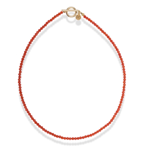 Choker krótki naszyjnik czerwony kamień kwarc