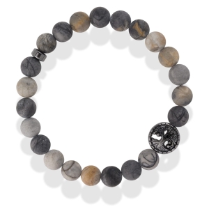 Męska bransoleta Jaspis i drzewo rodziny