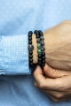 Męska bransoleta z kamieni naturalnych