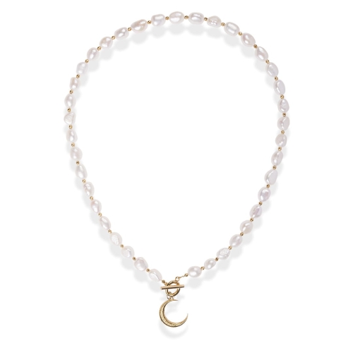 Naszyjnik z pereł z zawieszką księżycem