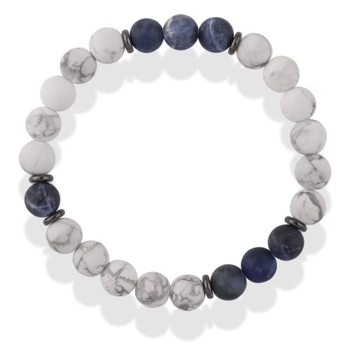 Bransoleta z białych kulek howlit