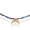 Krótki naszyjnik z księżycem złotym choker