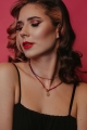 Choker krótki naszyjnik rubiny
