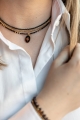 Choker Care turmalin czarny drzewo życia