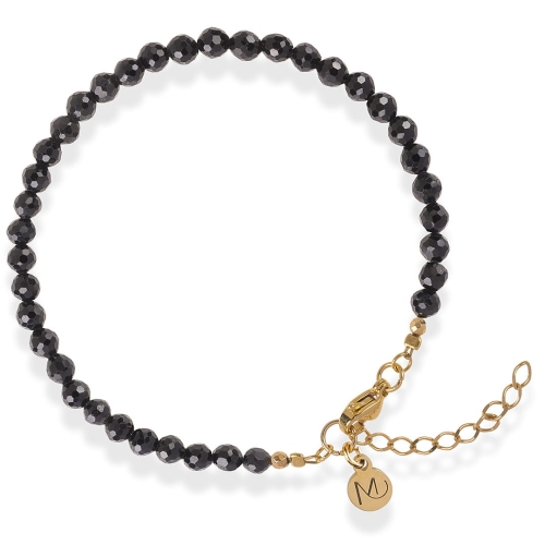 Czarna bransoletka na kostkę stopę