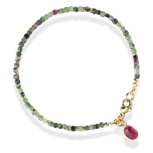 Cienka bransoletka z kamieni zielona zoisyt