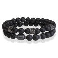 Męska bransoleta Budda czarne kulki