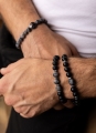 Męska bransoleta Budda czarne kulki