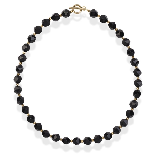 Naszyjnik agat czarny kamienie naturalne