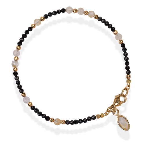 Bransoletka czarny turmalin z cytrynem