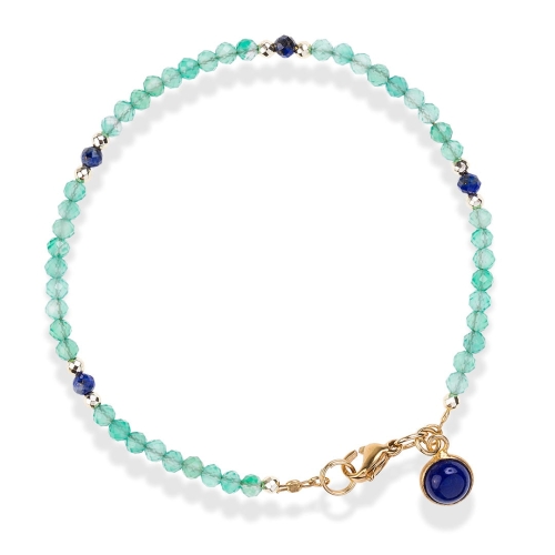 Mikaena Bransoletka Happy onyks zielony z lapis lazuli