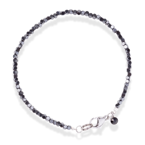 Bransoletka z kamieni naturalnych hematyt grafitowy