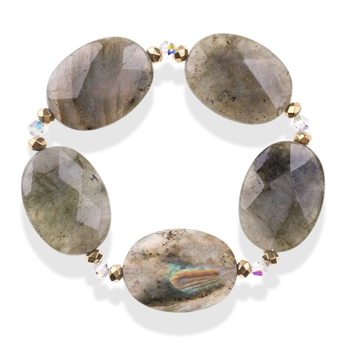 Mikaena Bransoletka Spirit labradoryt duże monety