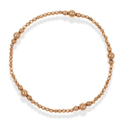 Bransoletka na gumce z kamieni naturalnych hematyt złoty