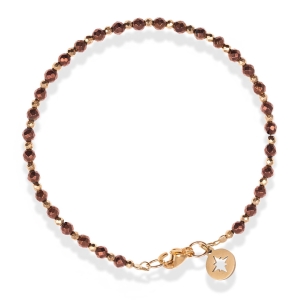 Bransoletka Glam hematyt brązowy ze złotem