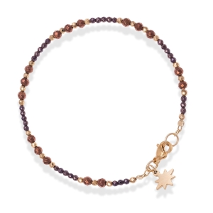 Bransoletka Glam hematyt brązowy mix ze złotem