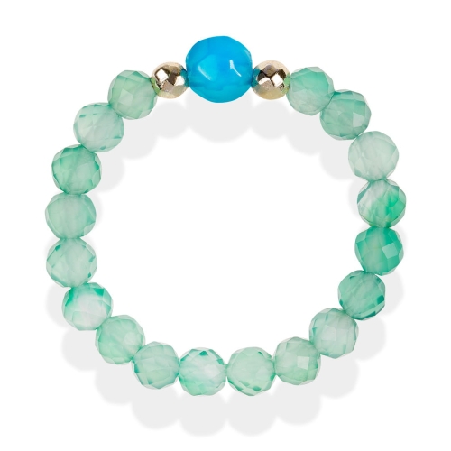 Mikaena Pierścionek Happy onyks zielony z jadeitem