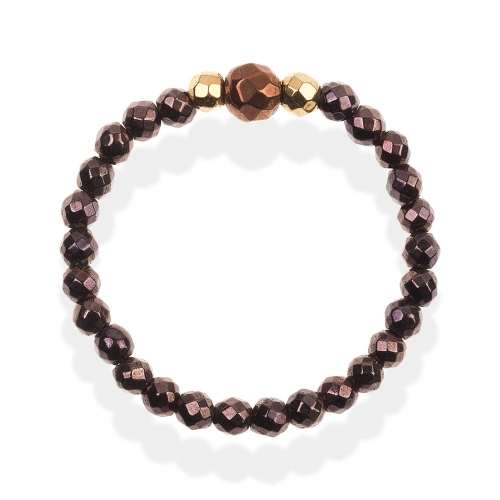 Pierścionek z kamieni naturalnych Glam hematyt brązowy