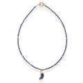 Naszyjnik choker z kamieni naturalnych lapis lazuli z księżycem