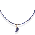 Naszyjnik choker z kamieni naturalnych lapis lazuli z księżycem