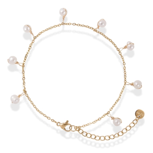 Bransoletka z perełkami na kostkę