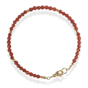 Bransoletka Classic onyks czerwony ze złotym hematytem