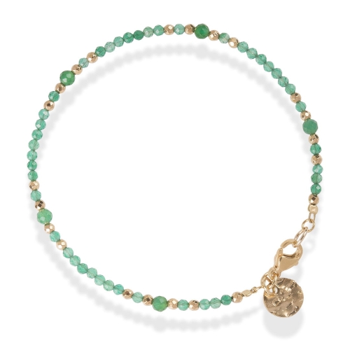 Mikaena bransoletka Calm onyks zielony ze złotym hematytem