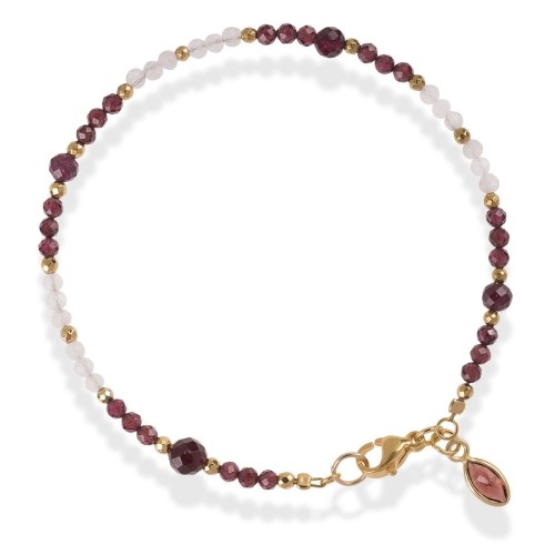 Bransoletka z kamieni naturalnych Classic granat i kryształ górski